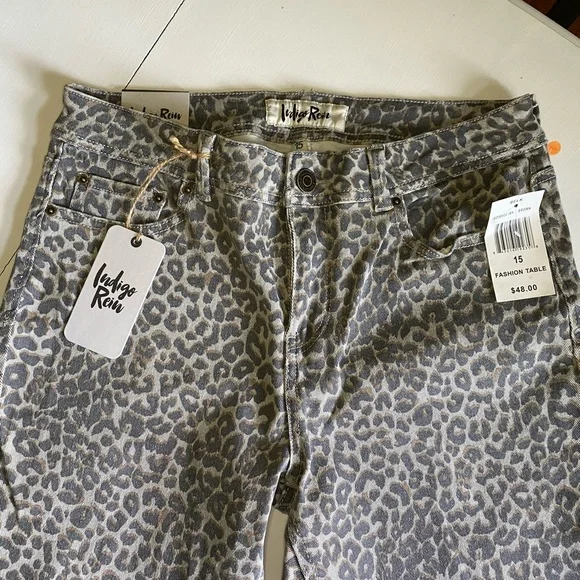 Indigo Rein leopard print cropped skinny jeans - Picture 5 of 16